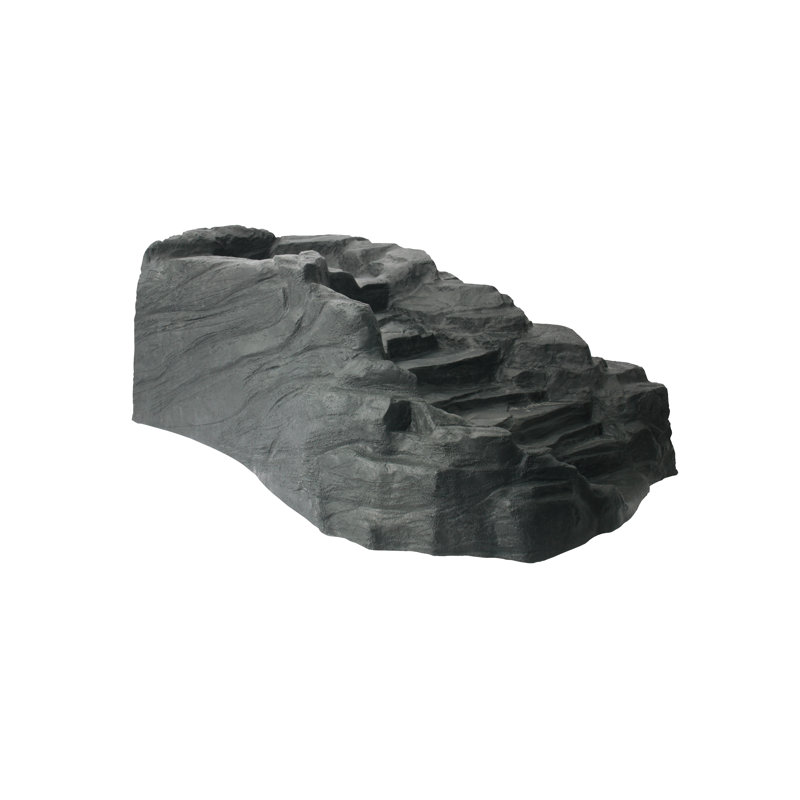 Black Heavy-Duty Molded Rock Waterfall for Ponds