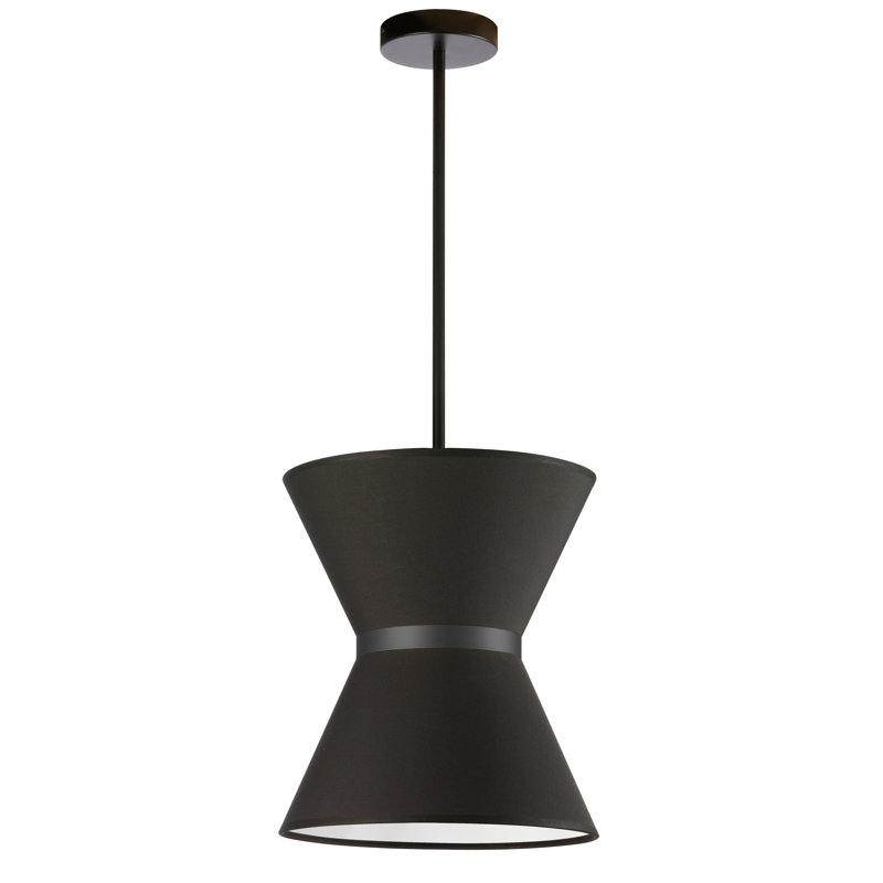 1 - Light Shaded Pendant, Black, Black