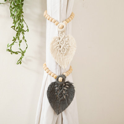 Embrasse de rideau en coton et perles