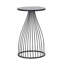 Table d'appoint moderne en métal sculptural avec plateau en acier inoxydable-1679059827