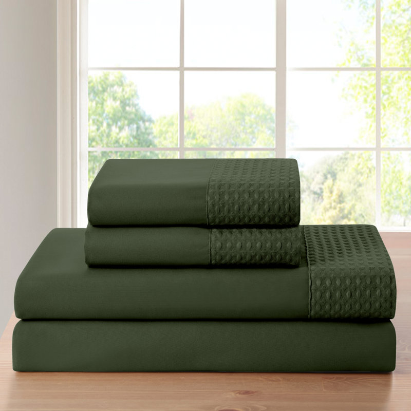 Ensemble de draps 4 pièces Kathy Ireland, Full / Double Sheet Set with 2  Pillowcases, Vert