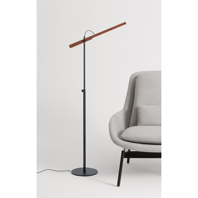 Type A LED Task Floor Lamp, Walnut, Oblivion