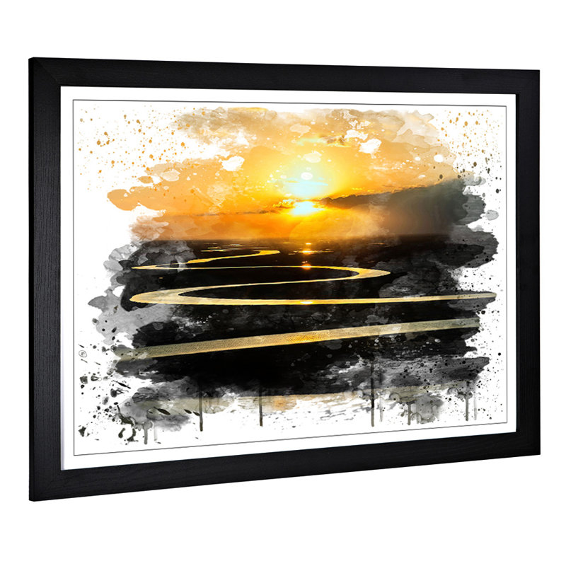 Landscape Beautiful Sunrise - Wall Art, 45cm H x 62cm W, Framed Picture