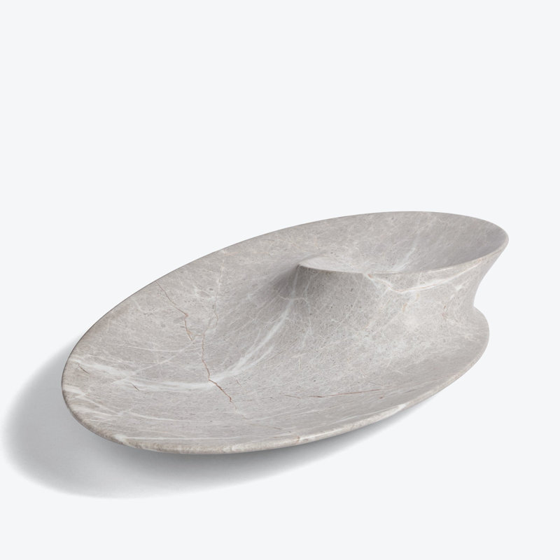 Swirl Bowl, Large, Grey, 18.8"W x 12.2"D x 3.1"H, Gray