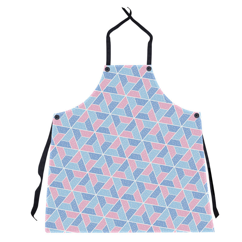 Bib Apron, Blue/Pink