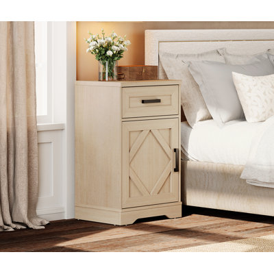 Laziza 32-inch Tall Nightstand with Adjustable Shelf and Drawer