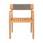 4 chaises de patio en bois à finition grise avec corde à l'épreuve des intempéries Conception confortable nécessitant peu d'entretien