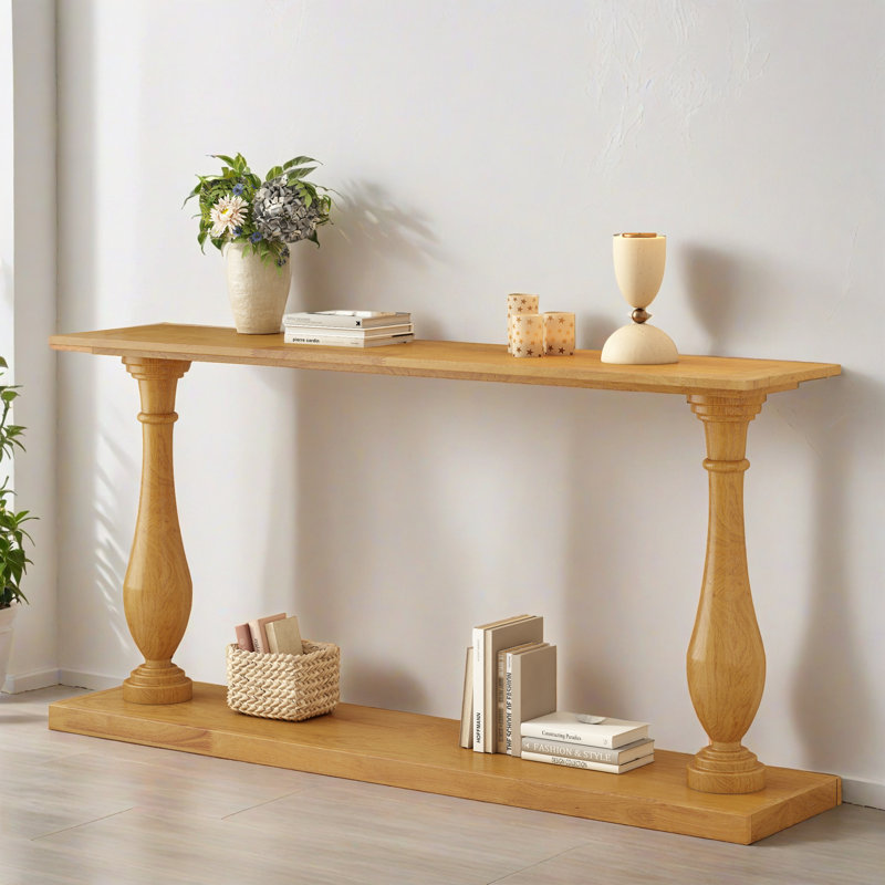 Lustre 63" Solid Wood Console Table, Natural