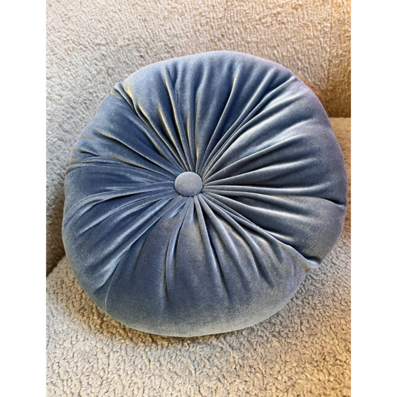Coussin Therese, H 12 po x l 12 po, Bleu soie