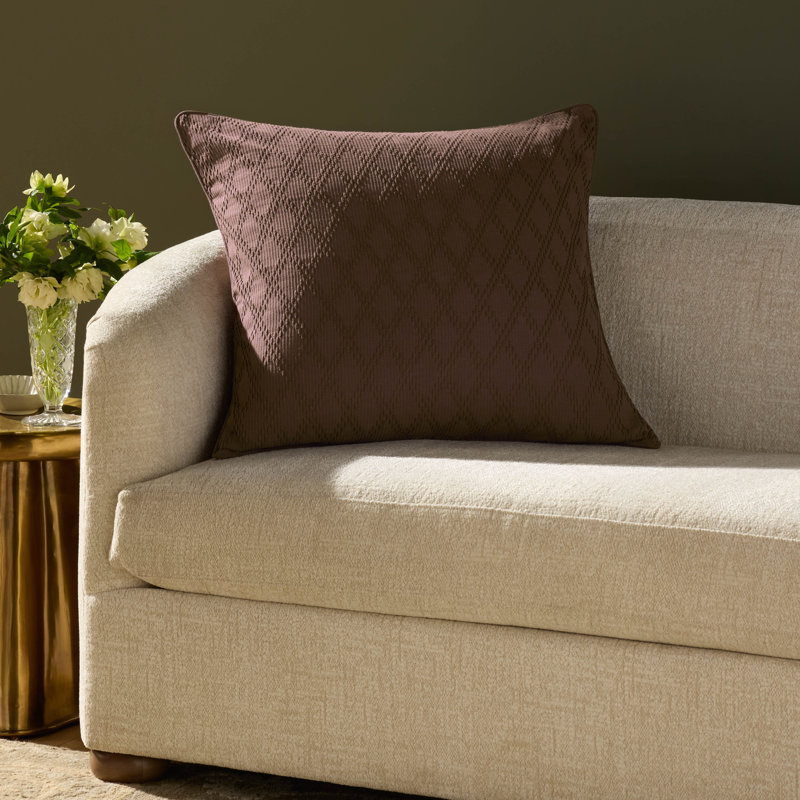Chris Loves Julia x Loloi Cary Accent Pillow, Brown, Down Blend