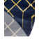 Glam Navy Blue Gold Area Rug