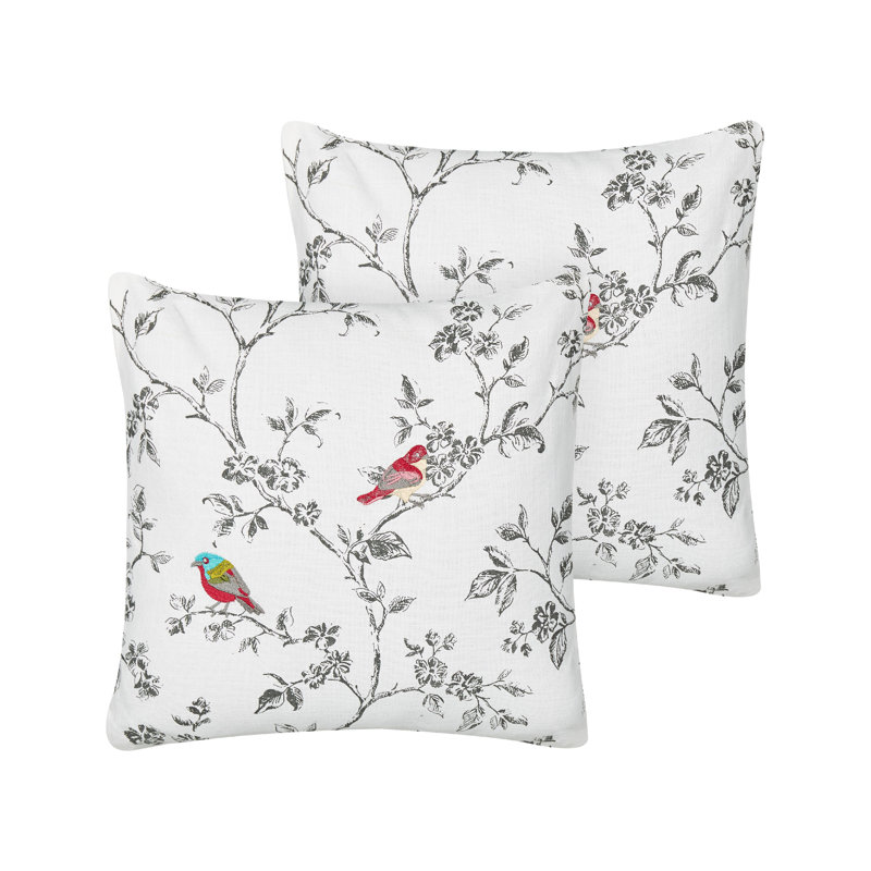Dempsey Animal Print White Square Cushion