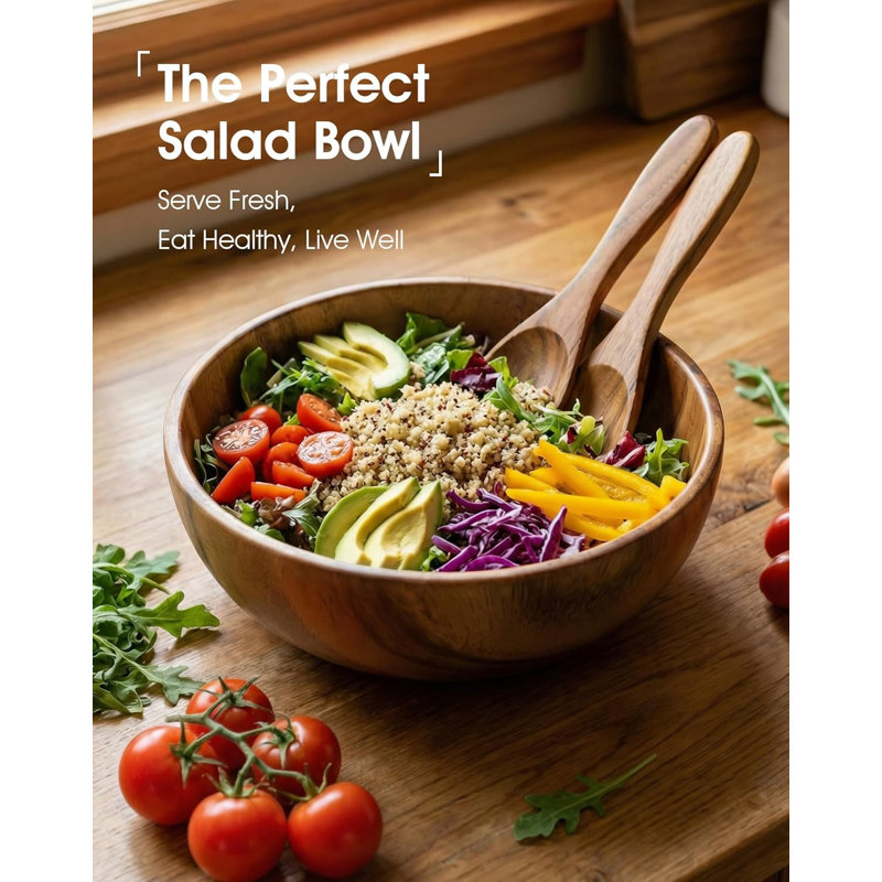 3-Piece Wood Salad Bowl Set