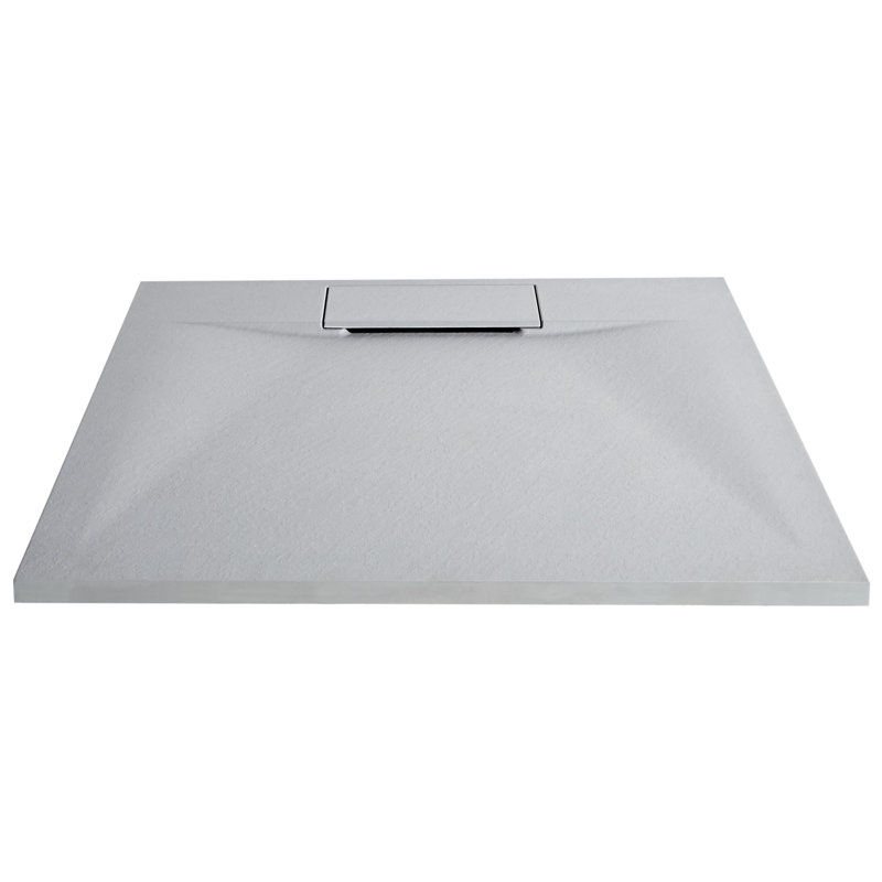 AZZURRO Shower Tray Black 80 x 120 x 3 cm, 3cm H x 80cm W x 80cm D, Grey