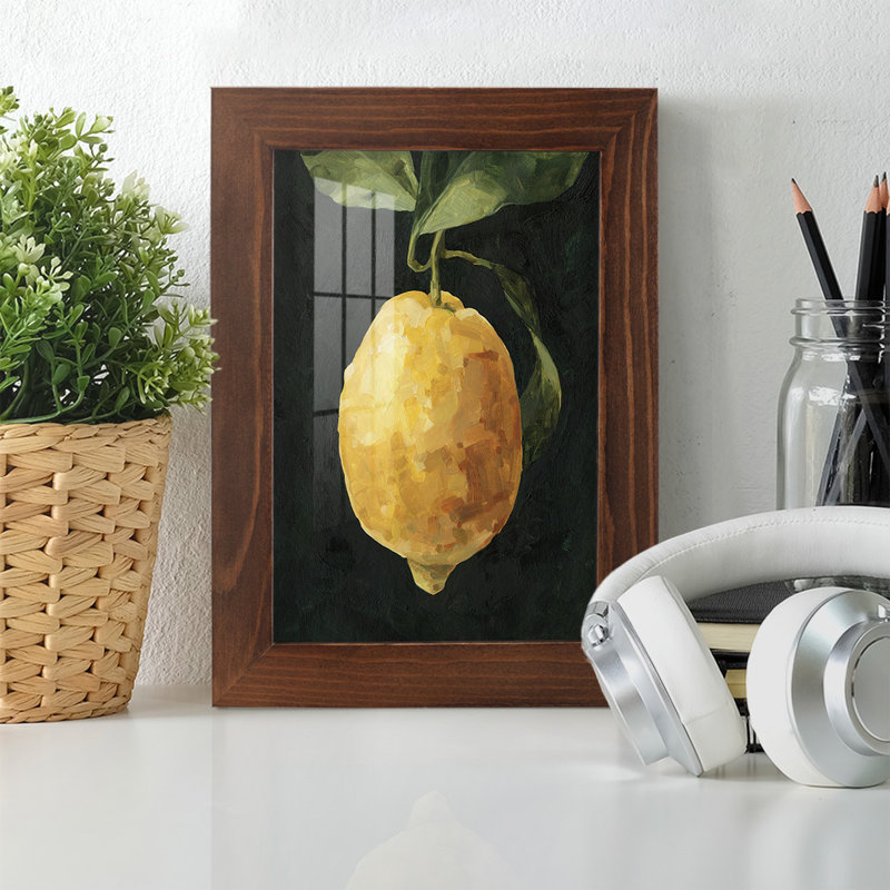 Citron foncé I - impression d'un seul cadre photo, H 9 po x l 7 po x P 1 po, Châtaigne