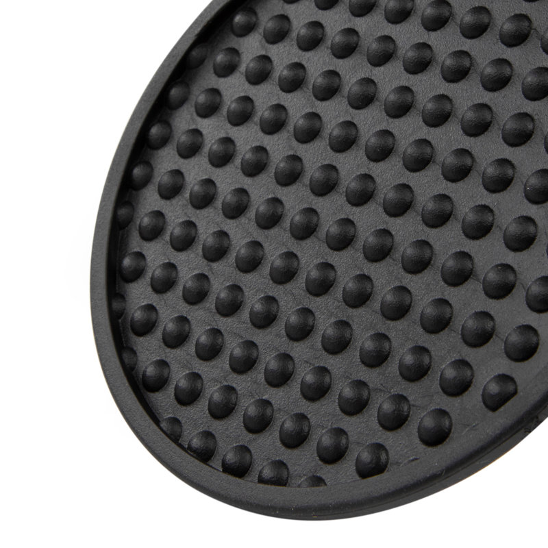 Black Stainless Steel Round 7-Piece Coaster Set with Holder