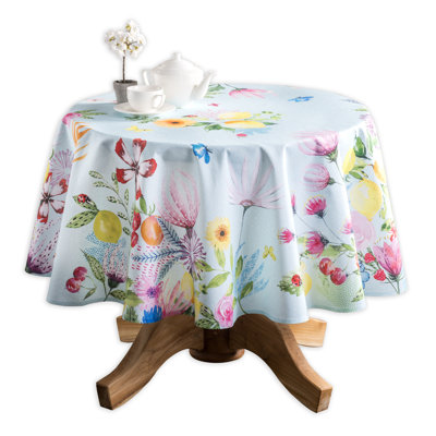 Floral 100% Cotton Round Tablecloth