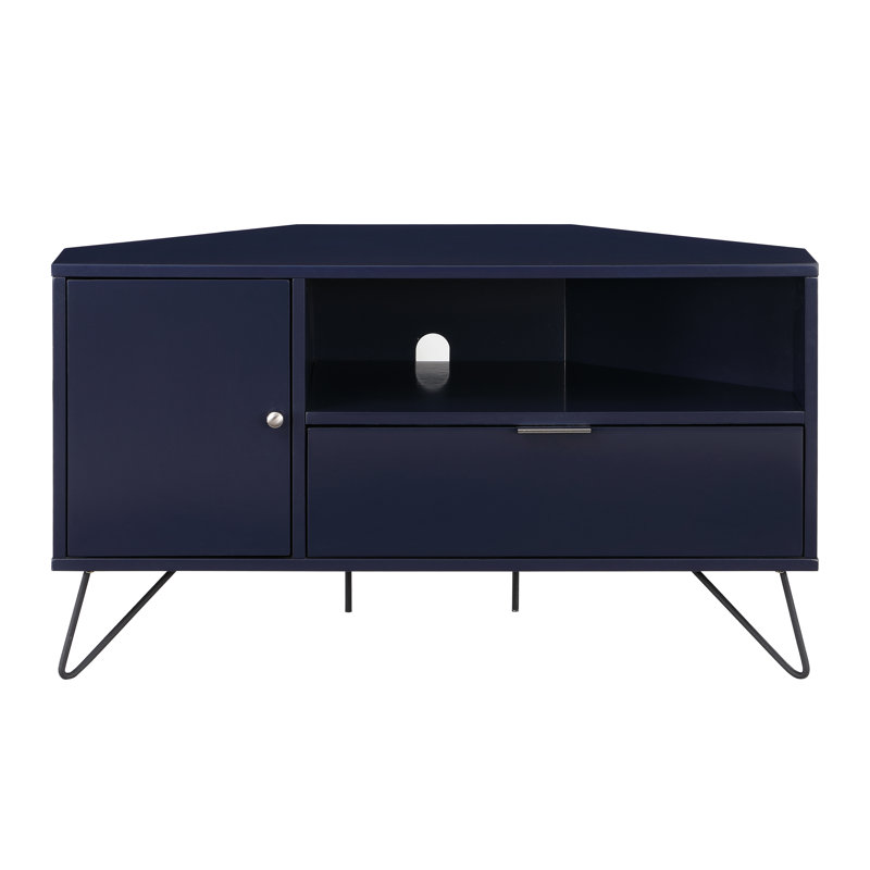 Meuble télé d'angle pour téléviseur de 49 po ou moins Haffner, Bleu marine