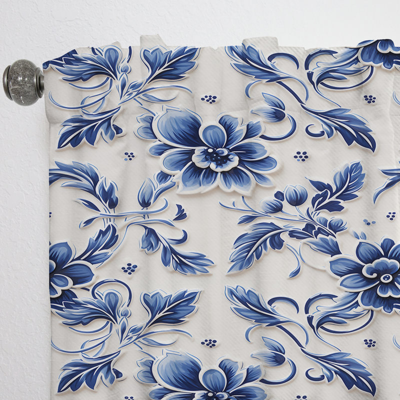 Motif victorien Cobalt, L 52 po x L 95 po