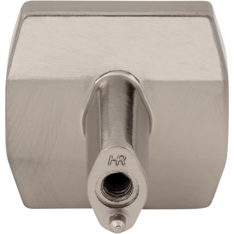 William 1-1/4" Length Square Knob, Satin Nickel