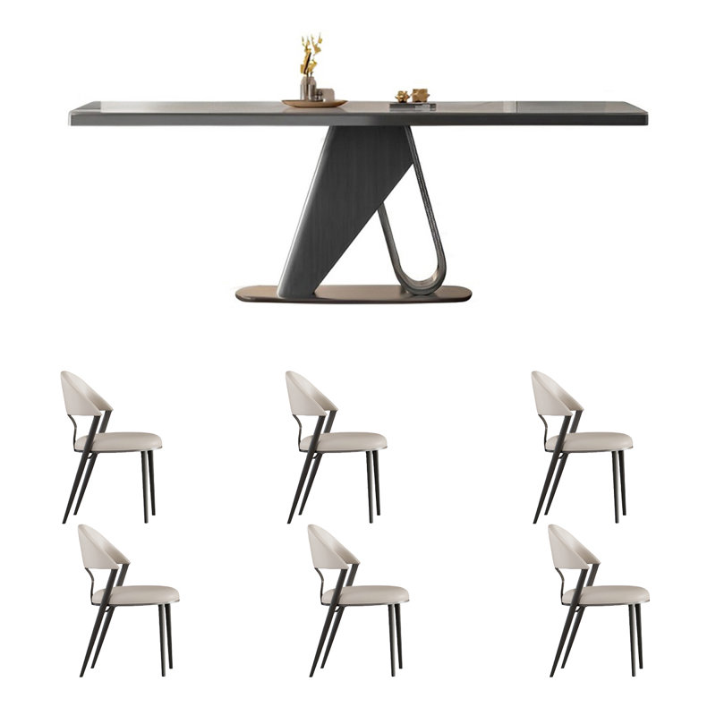 Ensemble de table et de chaises simple rectangulaire, H 29,52 po x L 70,86 po x l 35,43 po