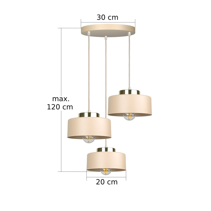 3 - Light Drum Pendant, Beige