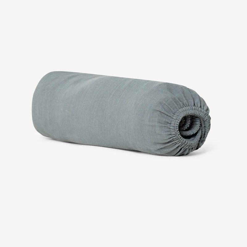 Addisun 100% Cotton Plain Weave Fitted Sheet, Gray, Super King
