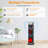 1500w Portable Space Heater With Fireplace Effect, 90° Oscillating Tower Heater With Remote, Adjustable Thermostat, 12-hr Timer, Overheat & Tip-over Protection For Indoor Use