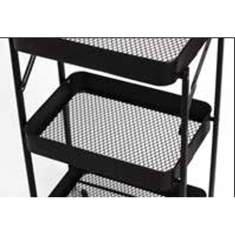 Chariot roulant pliable à 3 niveaux House 2 Home, Noir, noir, noir, noir