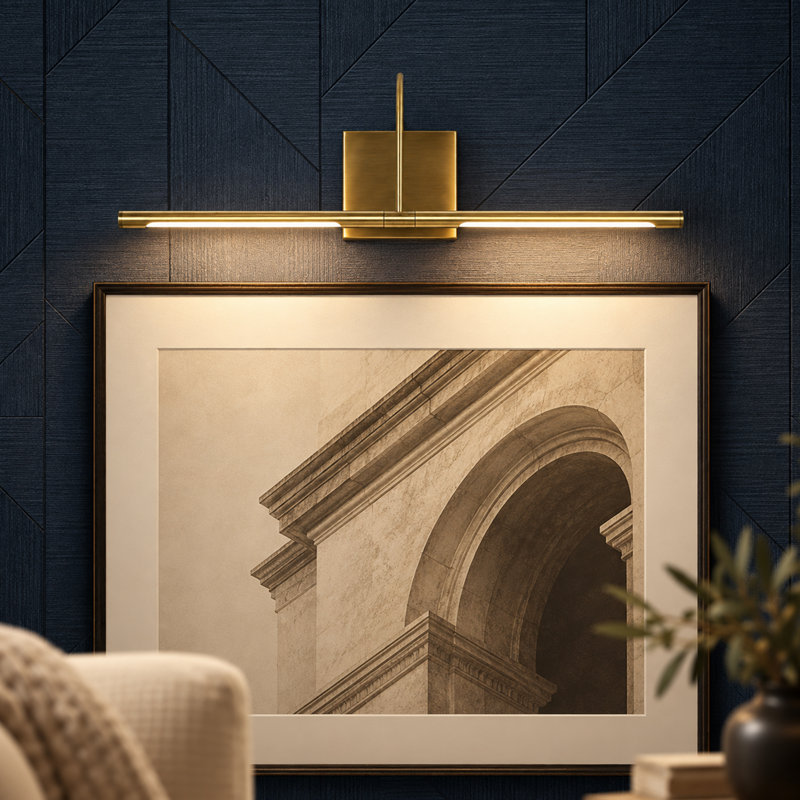 Lampe pour cadre 20,5 "à DEL moderne, 6,5 W à intensité variable en laiton avec éclairage pour œuvres d'art, peintures, miroirs et galerie murale
