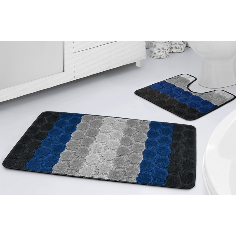 Kenery Hex Stripe Bath Set, Navy