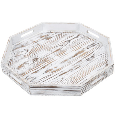 Luziano Octagonal Wood Ottoman/Coffee Table Tray