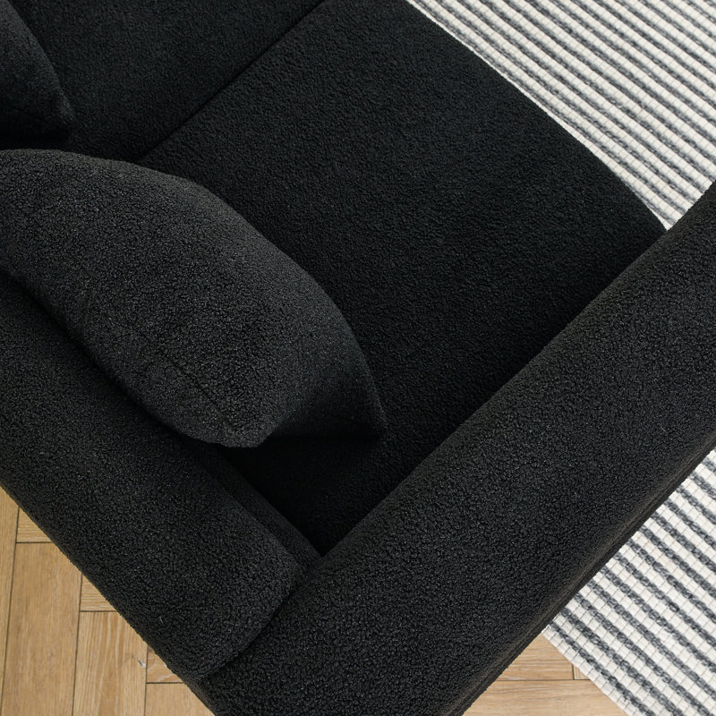 Canapé modulaire surdimensionné 2 places pour la chambre à coucher - Tissu doux et coussins, spectacle convertible indice noir