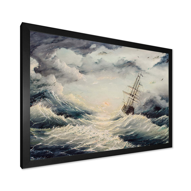 Struggle with the Elements - Peinture sur toile, Toile avec cadre noir, H 24 po x l 32 po x P 1,5 po