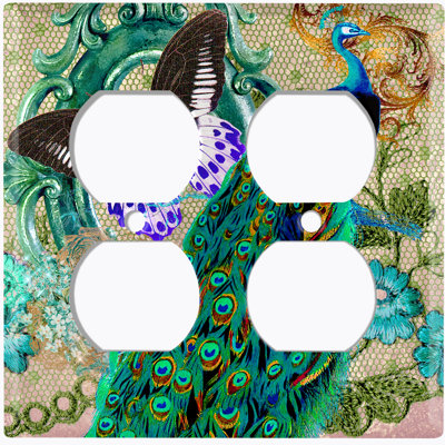 Patterned 2 - Gang Toggle Light Switch Standard Wall Plate