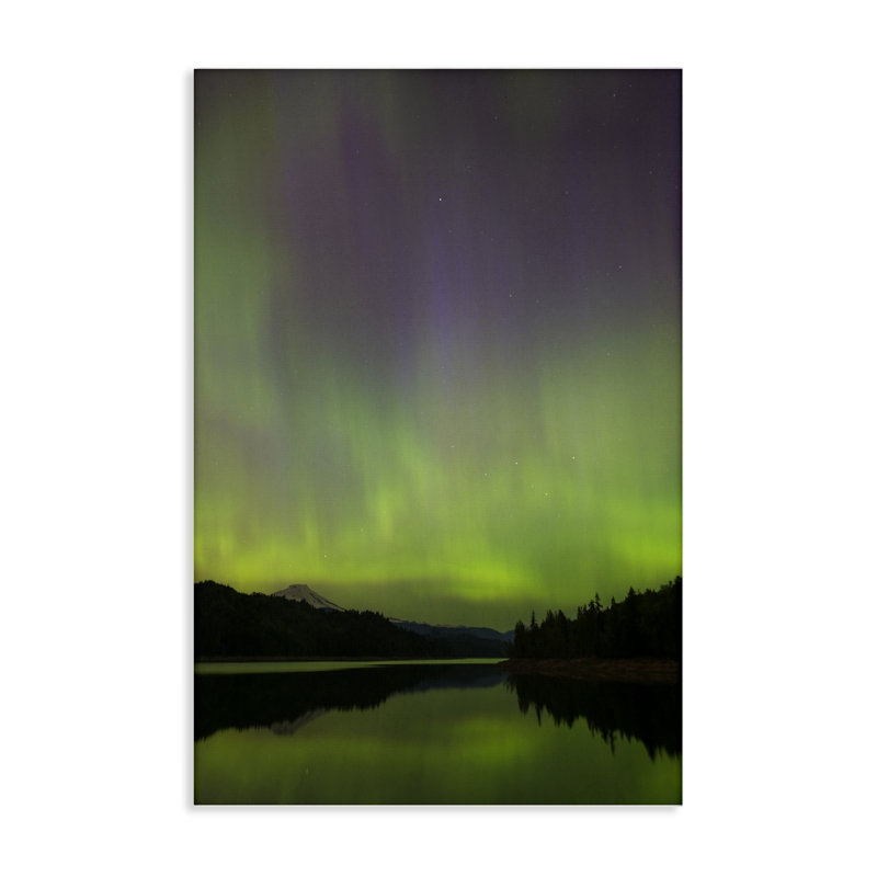 Green Aurora Landscape Canvas, design by Nancy Crowell, 24" H x 16" W