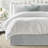 Walker Ticking Stripe Sage/Ivory Cotton Bedskirt-109715507-109715505