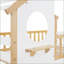Lit simple sur lit simple Pinewood & amp; Lit superposé en bois composite avec rangement et amp; Garde-corps naturel + blanc chambre de jeune
