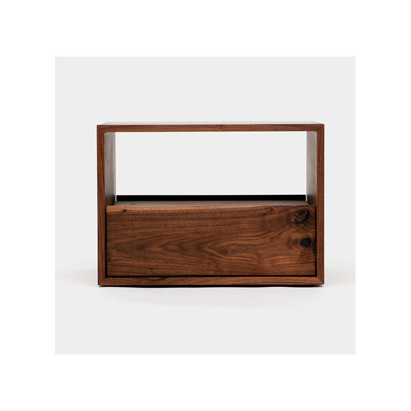 THN 1 - Drawer Solid Wood Nightstand, Walnut