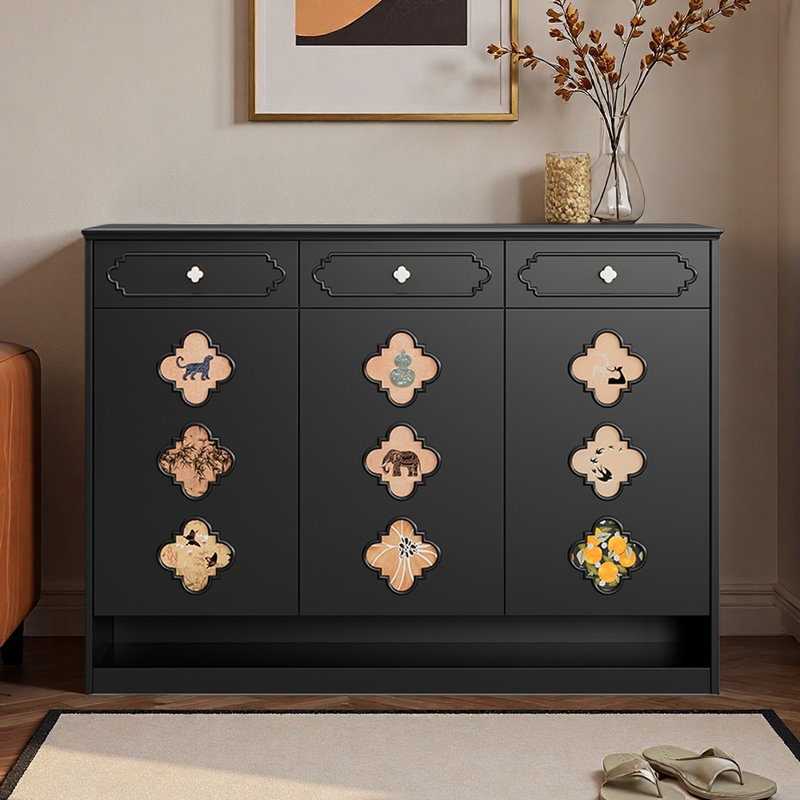 Light luxury black furniture storage shoe cabinet