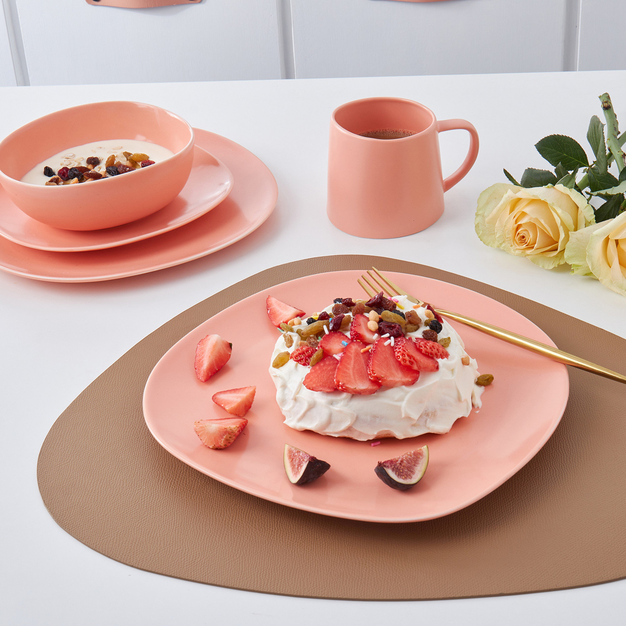 Stone Lain Delilah Dinner Plate Set Porcelain, Peach