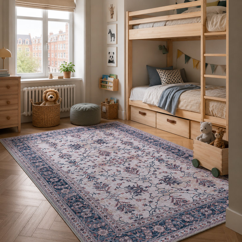 Vintage Look Cotton and Chenille Flatweave Area Rug, 100 x 200 cm