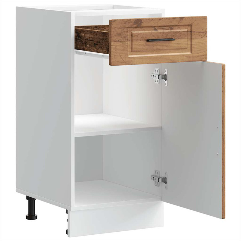 Latitude Run Kitchen Corner Base Cabinet Porto Engineered Wood, old wood, 40 x 46 x 81.5 cm