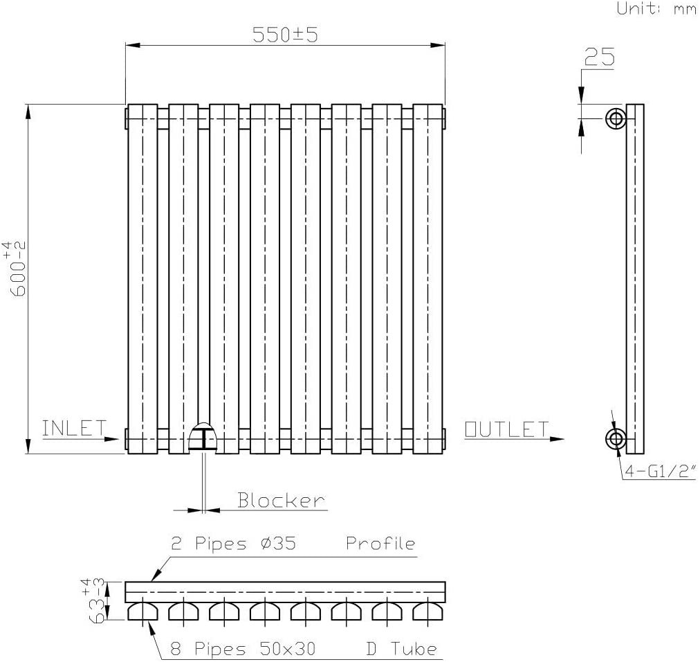 D Shape Panel 17 Stories Ipolito Single Panel D-Shape Horizontal Designer Radiator ...