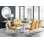 Ensemble de table de salle à manger extensible haute brillance Areza avec 8 chaises de salle à manger en similicuir de luxe