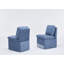 Ensemble de 2 chaises en lin sans accoudoirs avec roulettes et rangement-964507063