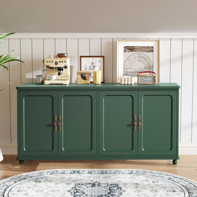 60" Mid-Century Buffet Cabinet With Adjustable Shelves And 4 Doors
