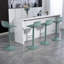 Ensemble de tabourets de bar 2 tabourets de bar pivotants à hauteur réglable avec dossier, chaises d'îlot de cuisine en cuir polyuréthane sans accoudoirs, grande base robuste pour la maison / le bar / le restaurant-734939910