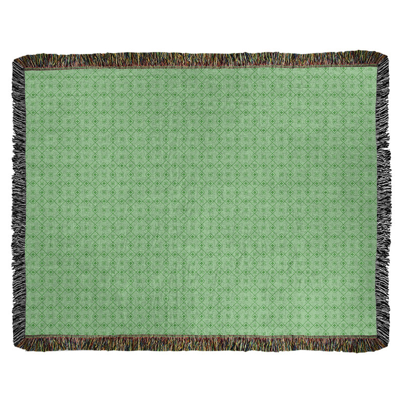 Couverture en coton tissé Katelyn Elizabeth, l 60 po x L 80 po, Vert