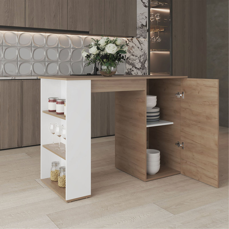 Îlot de cuisine, 1 porte, 5 tablettes
